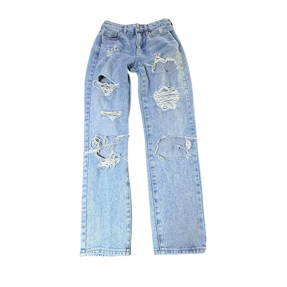 PacSun Mom‎ Jeans Distressed Ripped Light Wash Denim Casual Size 22